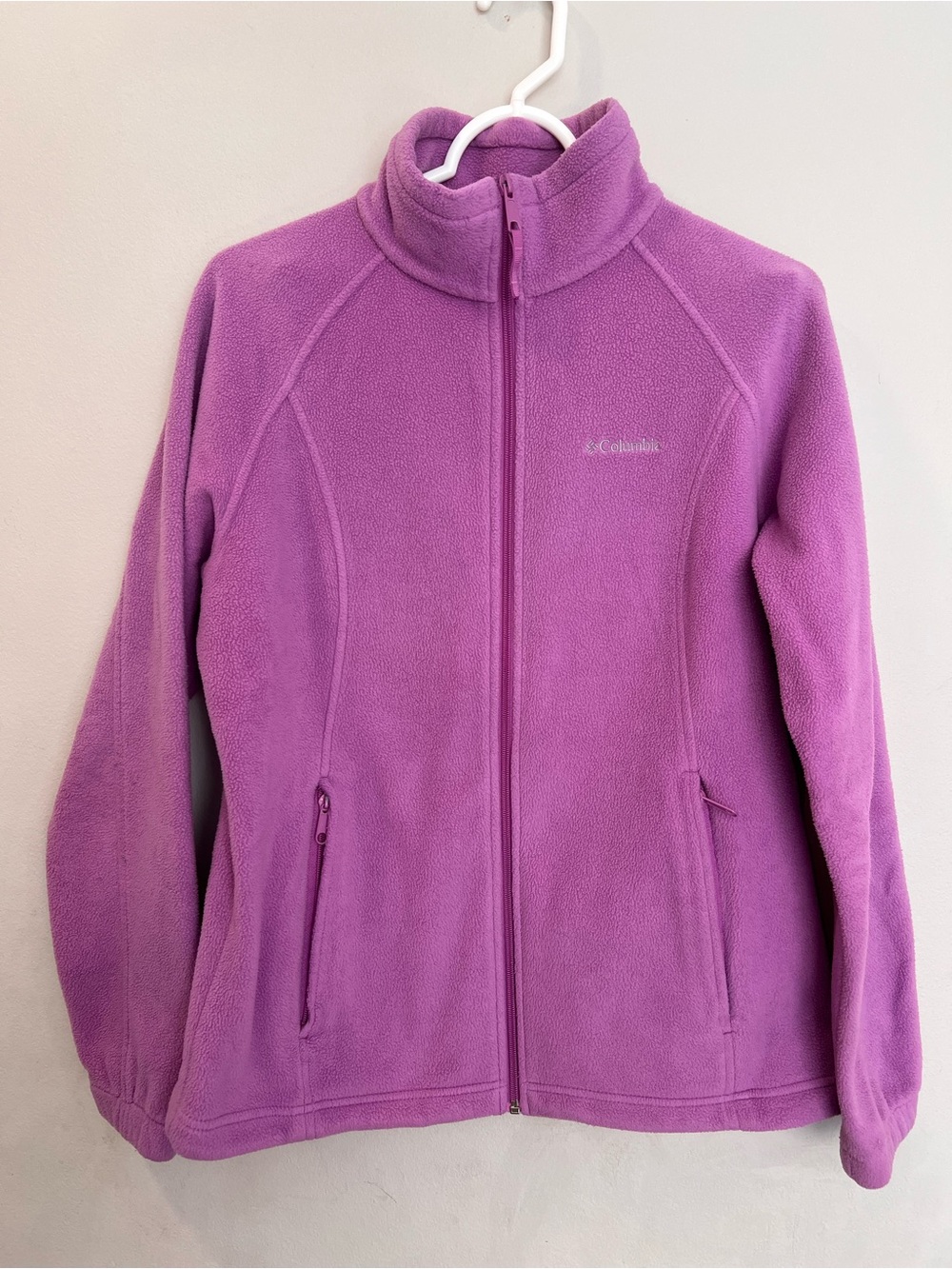 Columbia Jacket Purple Fleece Full Zip Light Weight Coat Size Large